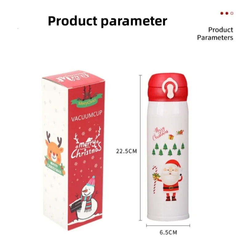Axyaa Christmas Stainless Steel Vacuum Thermos Cup with Festive Designs for Xmas & New Year