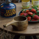 Axyaa Acacia Wood Camping Cup with Handle - Handmade Milk Coffee Outdoor Cup