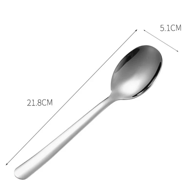 Axyaa Stainless Steel Long Handle Soup Spoon Colander Mixing Teaspoon Set