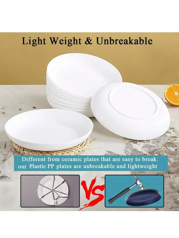 Axyaa Reusable Dessert Plates - Set of 8/12, Microwave & Dishwasher Safe, Ideal for Home, Parties & Outdoor