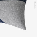 Axyaa Luxury Gray & Blue Sofa Cushion with Stitching, Square Hotel Pillow