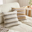 Axyaa Striped Jacquard Pillowcase Cojines for Home & Sofa Decoration