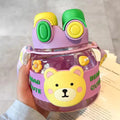 Axyaa Kawaii Bear 1L Water Bottle with Straw, Cute Design for Kids, Travel-friendly