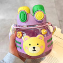 Axyaa Kawaii Bear 1L Water Bottle with Straw and Strap
