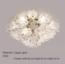 Axyaa Princess Flower Crystal Glass Ceiling Lamp - Cream Bedroom Dressing Room Lighting