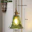 Axyaa Green Glass Pendant Light Modern Chandelier for Kitchen Island