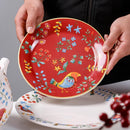 Axyaa Red Flower & Bird Ceramic Tableware Set