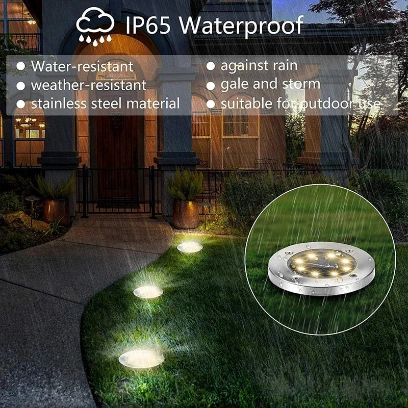 Axyaa Solar Disk Light Outdoor Garden Spotlight Buried LED Lamp