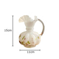 Axyaa Flower Texture Glass Vase Desk Decoration with Artificial Flowers