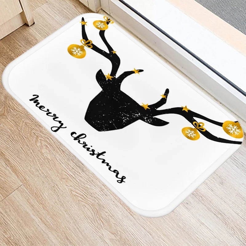 Axyaa Golden Black Letter Printed Door Mat, Non-Slip Floor Home Decoration