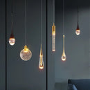 Axyaa Modern Crystal Chandelier Bubble LED Ceiling Light for Dining Living Kitchen Bedroom