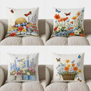 Axyaa Butterflies & Flowers Hat Pillow Cover for Sofa, Bedroom, Car