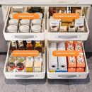 Axyaa Seasoning Storage Rack Cabinet Shelf with Sliding Pantry Basket Tray