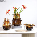 Axyaa Flower Bud Glass Vase for Elegant Hydroponics and Floral Arrangements