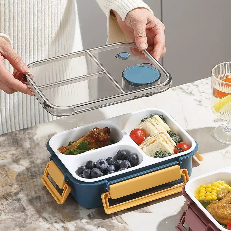 Axyaa 850ml Leakproof Bento Lunch Box with Sauce Box - Portable & Microwavable
