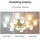 Axyaa Nordic Copper Glass Ball Chandelier for Modern Luxury Living Room
