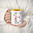 Axyaa Personalized Floral Coffee Mug with Name; Creative Tumbler Cup for Various Beverages