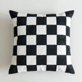 Axyaa Black White Embroidered Cotton Cushion Cover 45x45cm Square for Sofa Bed