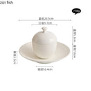 Axyaa Ceramic Bowl with Lid: Versatile Tableware for Soup, Desserts, Steamed Egg, Snacks
