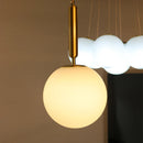 Axyaa Small Glass Chandelier Pendant Light - Modern Restaurant Ceiling Lamp