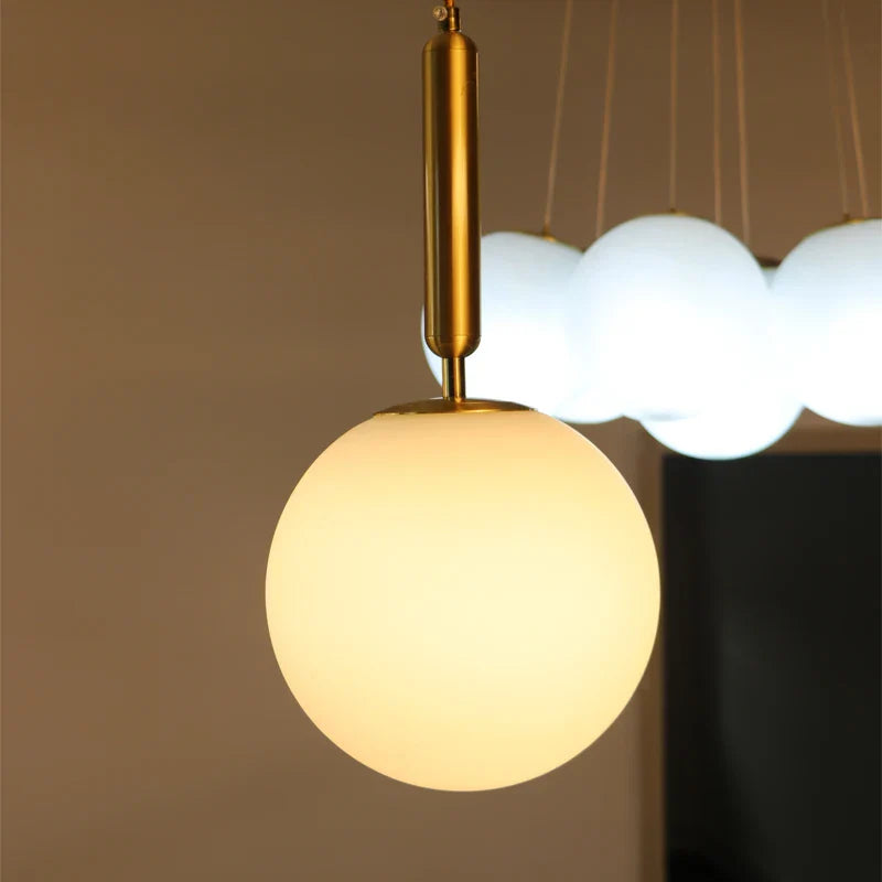 Axyaa Small Glass Chandelier Pendant Light - Modern Restaurant Ceiling Lamp