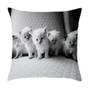 Axyaa Cute Pet Puppies Black and White Art Peach Skin Pillowcase