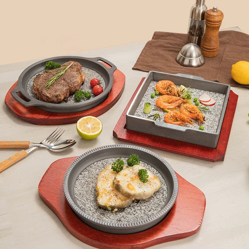 Axya Maifan Slate BBQ & Seafood Stone Plate Set