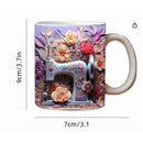 Axyaa Space Design Sewing Machine Ceramic Mug - Creative Gift for Sewing Lovers