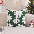 Axyaa Christmas Theme Embroidered Throw Pillow Cover for Home Sofa Decor
