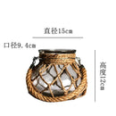 Axyaa Handwoven Hemp Rope Glass Vase - American Decorative Hydroponic Ornament