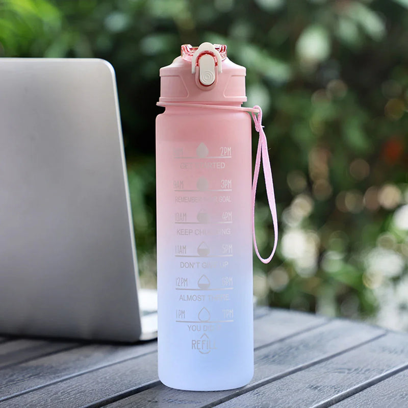 Axyaa Gradient Color Three-Piece Set Straw Sports Water Cup