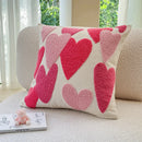 Chenille Embroidered Heart-Shaped Pillowcase for Valentine's Day by Axyaa
