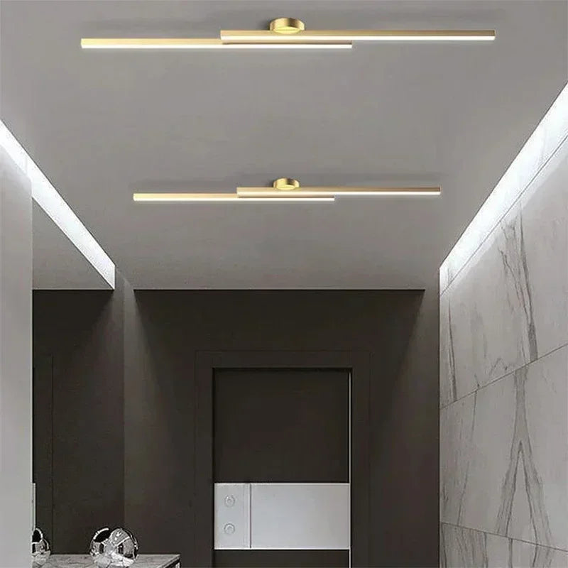 Axyaa Black Gold LED Ceiling Light 60/80cm Modern Living Room Bedroom Decor Lighting