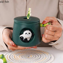 Axya 400ml Panda Ceramic Water Cup Cover Milk Mug Coffee Mug Festival Gift