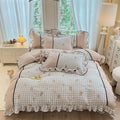 Axyaa Spring Lace Bedding Set: Quilt Cover, Bed Sheet - Fresh Pastoral Style