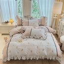 Axyaa Spring Lace Bedding Set: Quilt Cover, Bed Sheet - Fresh Pastoral Style
