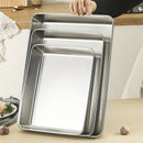 Axyaa Gold Stainless Steel Serving Tray Steamed Plates Baking Bread Pans Storage Dish