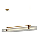 Axyaa LED Pendant Chandelier: Modern Dining Room Light, Adjustable Height Flush Mount