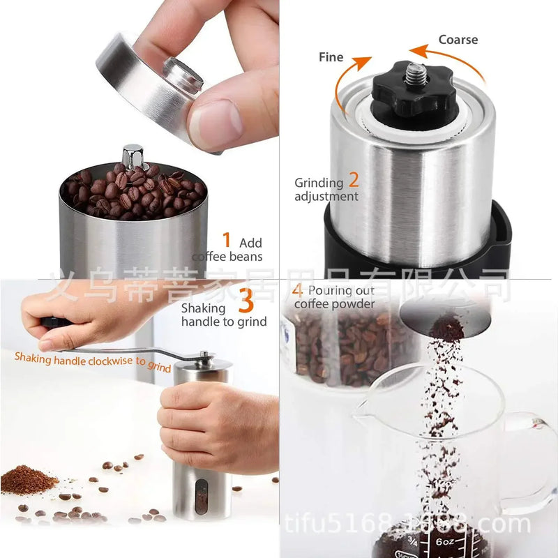Axya Stainless Steel Mini Coffee Grinder Handmade Bean Burr Mill