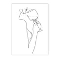 Axyaa Minimalist Wine Cup Woman Body Line Art Canvas Wall Print for Home Decor