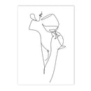 Axyaa Minimalist Wine Cup Woman Body Line Art Canvas Wall Print for Home Decor