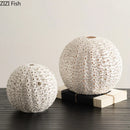 Honeycomb Ceramic Vase with Artificial Flowers for Axyaa Aesthetic Room Decor
