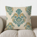 Axyaa Blue & Gold Floral Pattern Pillow Cover - Elegant and Stylish Home Decor