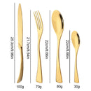 Axyaa 20-Piece Gold Stainless Steel Flatware Cutlery Set