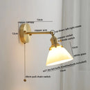 Nordic Modern LED Wall Light Axyaa Ceramic Bedside Lamp Pull Chain Switch