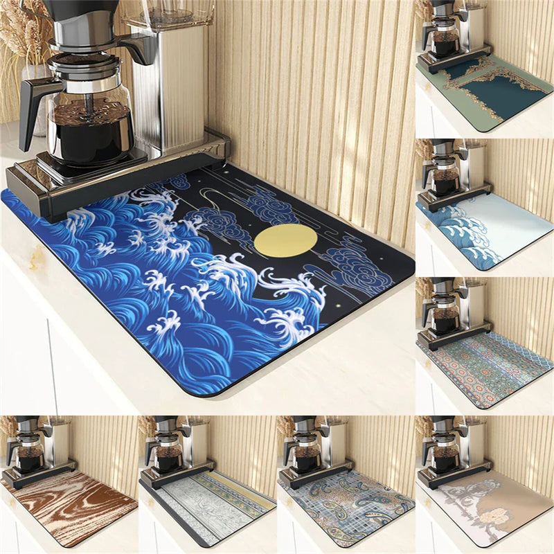 Axyaa Ocean Silicone Coasters Set - European Style Kitchen Decor Mats