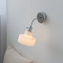 Axyaa White Glass LED Wall Light - Nordic Modern Adjustable Arm Bedside Lamp