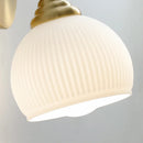 Axyaa Vintage Brass & White Glass LED Wall Lights for Living Room