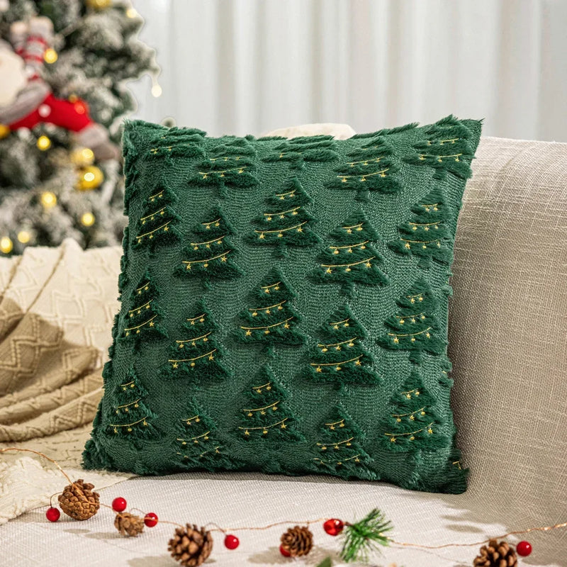 Axyaa Plush Christmas Pillow Cover for Home Decor