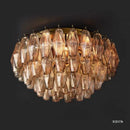 Axyaa Amber Glass Ceiling Lights - Retro Bronze Chandelier for Home Decoration